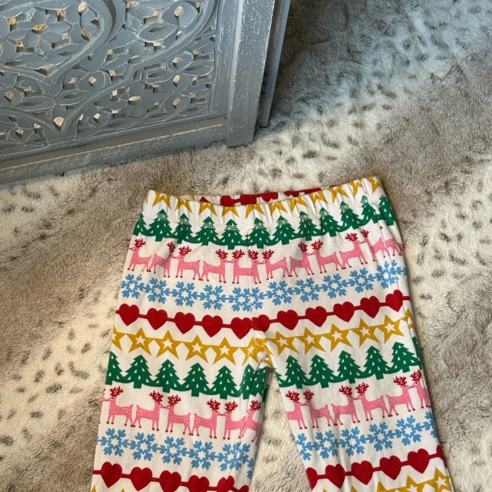 Boden Kids rainbow holiday pajama pants girls size 11 Christmas tree reindeer